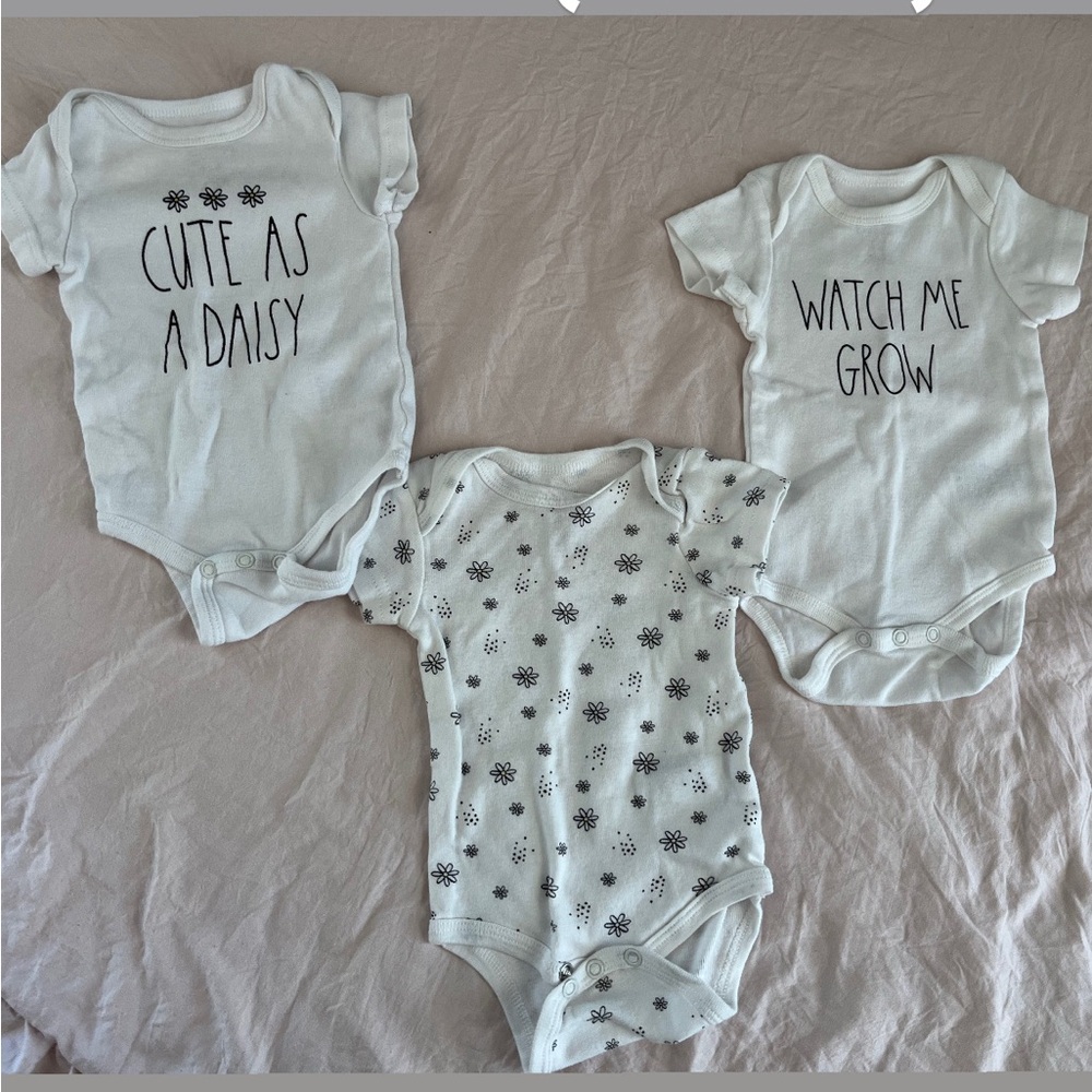 Rae Dunn Baby Onesie Set